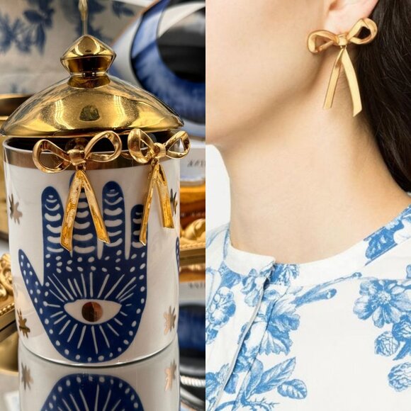 Oscar de la Renta Jewelry - 🆕 OSCAR DE LA RENTA 🧿 NWOT Runway Gold Bow Earrings